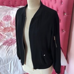 Black Zara Thin Bomber Jacket